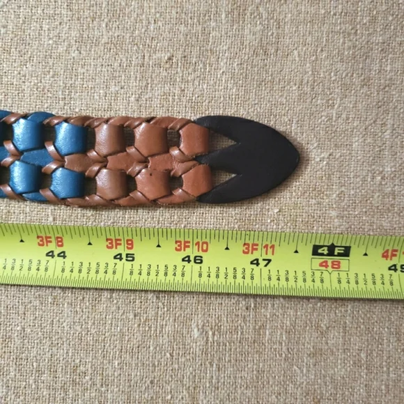 Multicolored Woven Womens Leather Belt Size 2XL Boho Western Southwestern - Picture 12 of 14